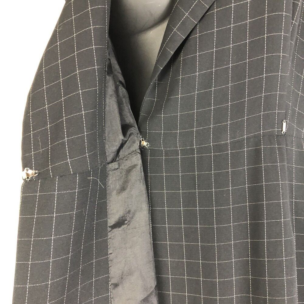 HUGO Buscati Windowpane Grid Sleeveless Blazer Dress Black Size 6 - Picture 6 of 8